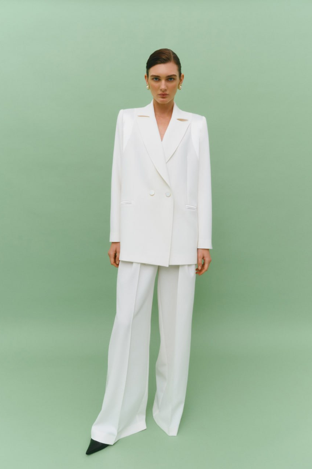 Dvojitý sako s vložkami (Total White) FW2303