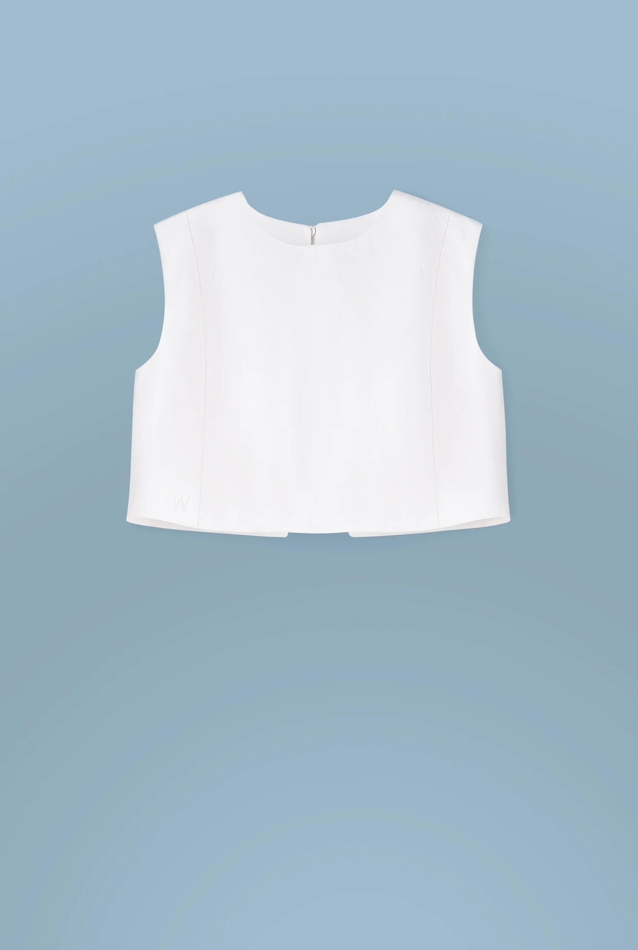Linen crop top, (Total White) LB2504