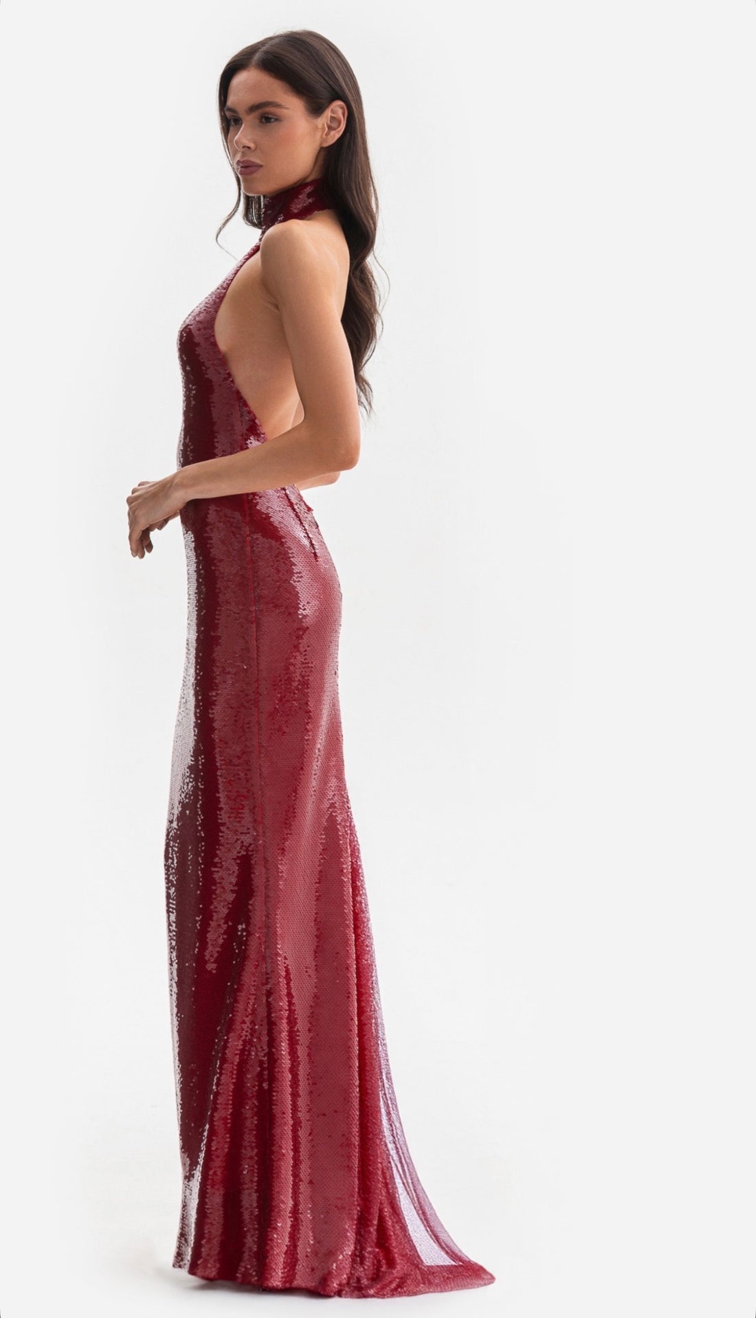 Šaty SHIMMER - večerní, dlouhé flitrované šaty s odhalenými zády (LE GRETES) , DR04\3S25