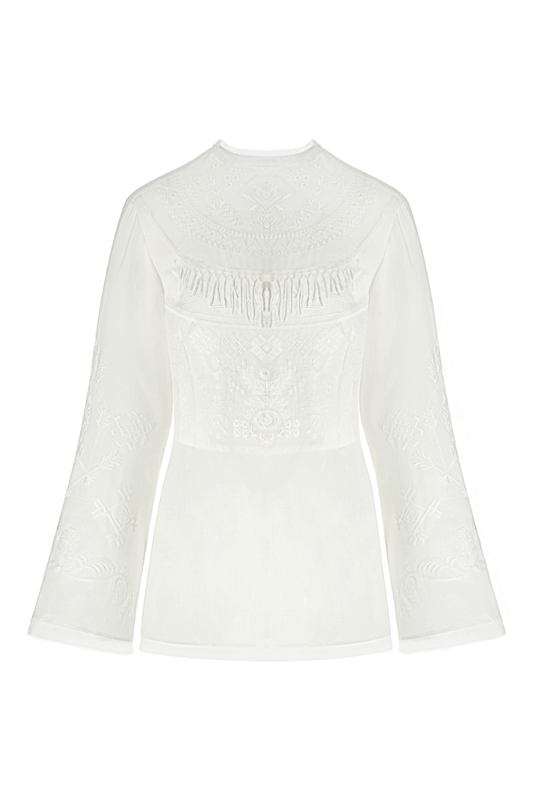 Košile vyšívaná „Yednosti“ bílý na bílém, (Gaptuvalnya), GPTV_AA_24082