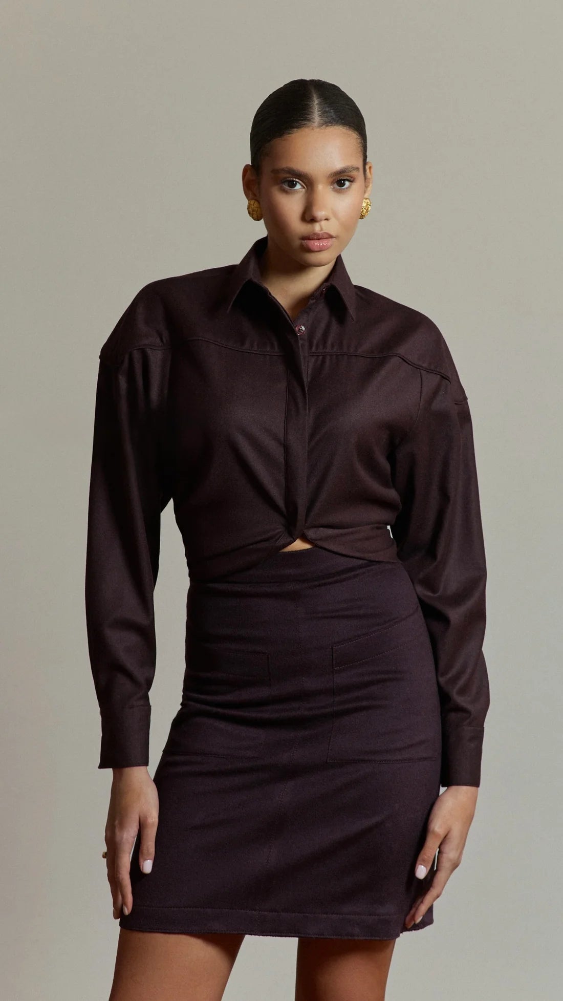 Чорна вовняна міні-спідниця (Sarna), SA312S