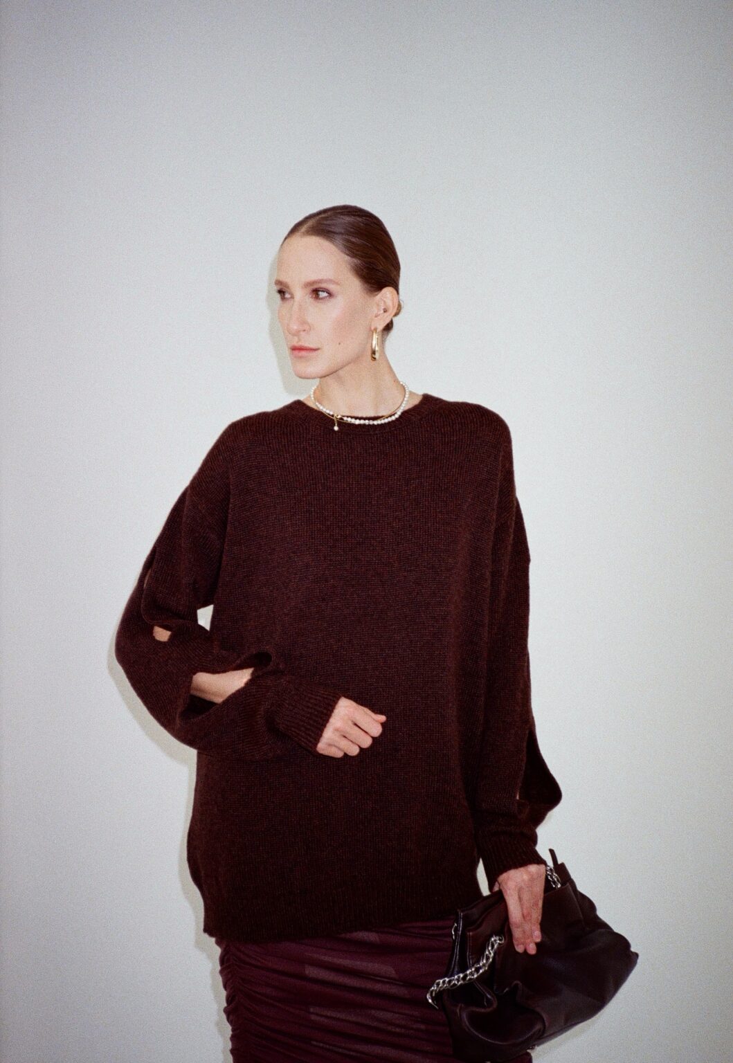Svetr tmavě hnědá (KaterinaKvit) SAW242505 dark brown