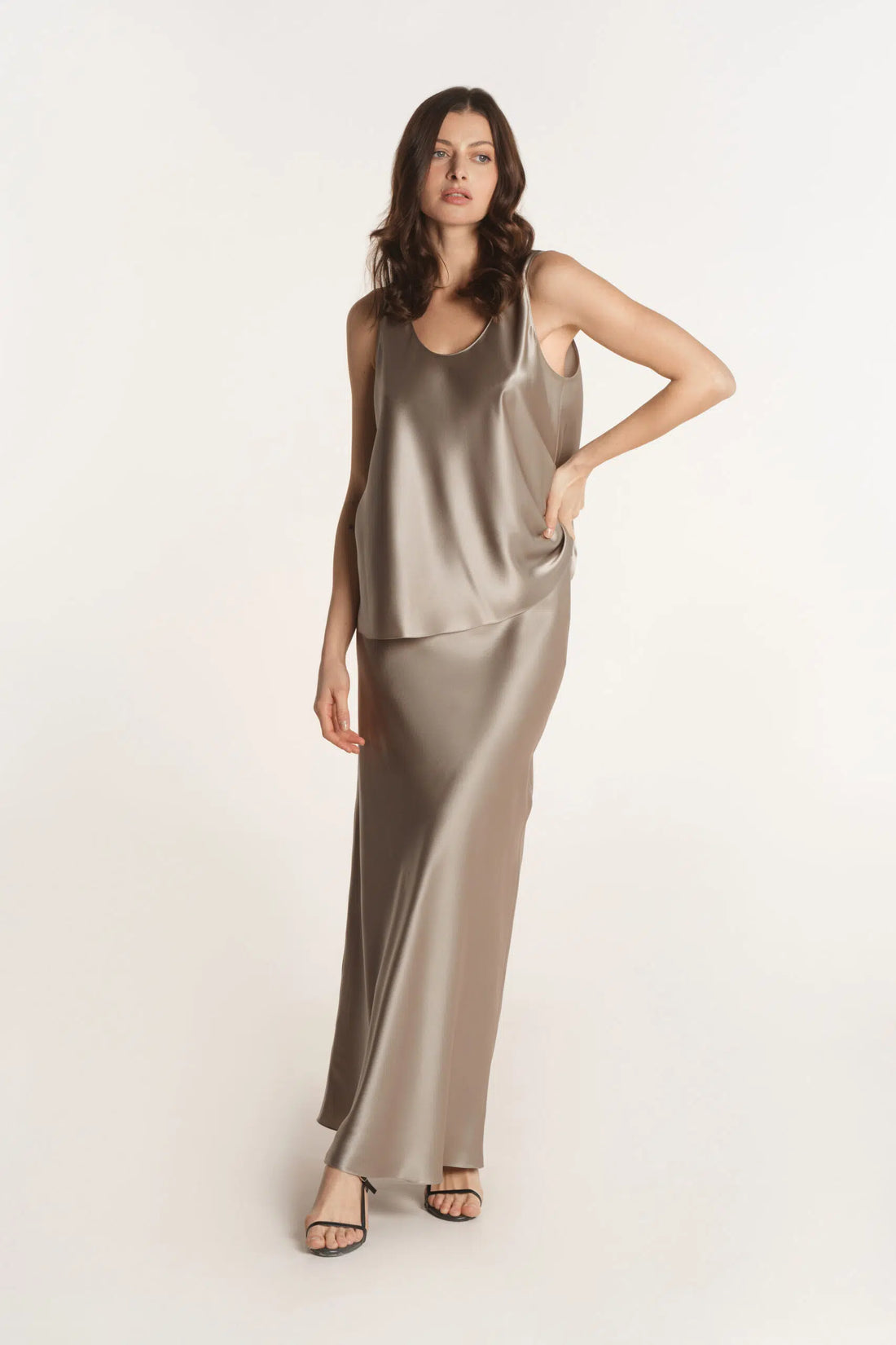 Tílko hedvábné Dana Pearl Grey (Serenity) 676703