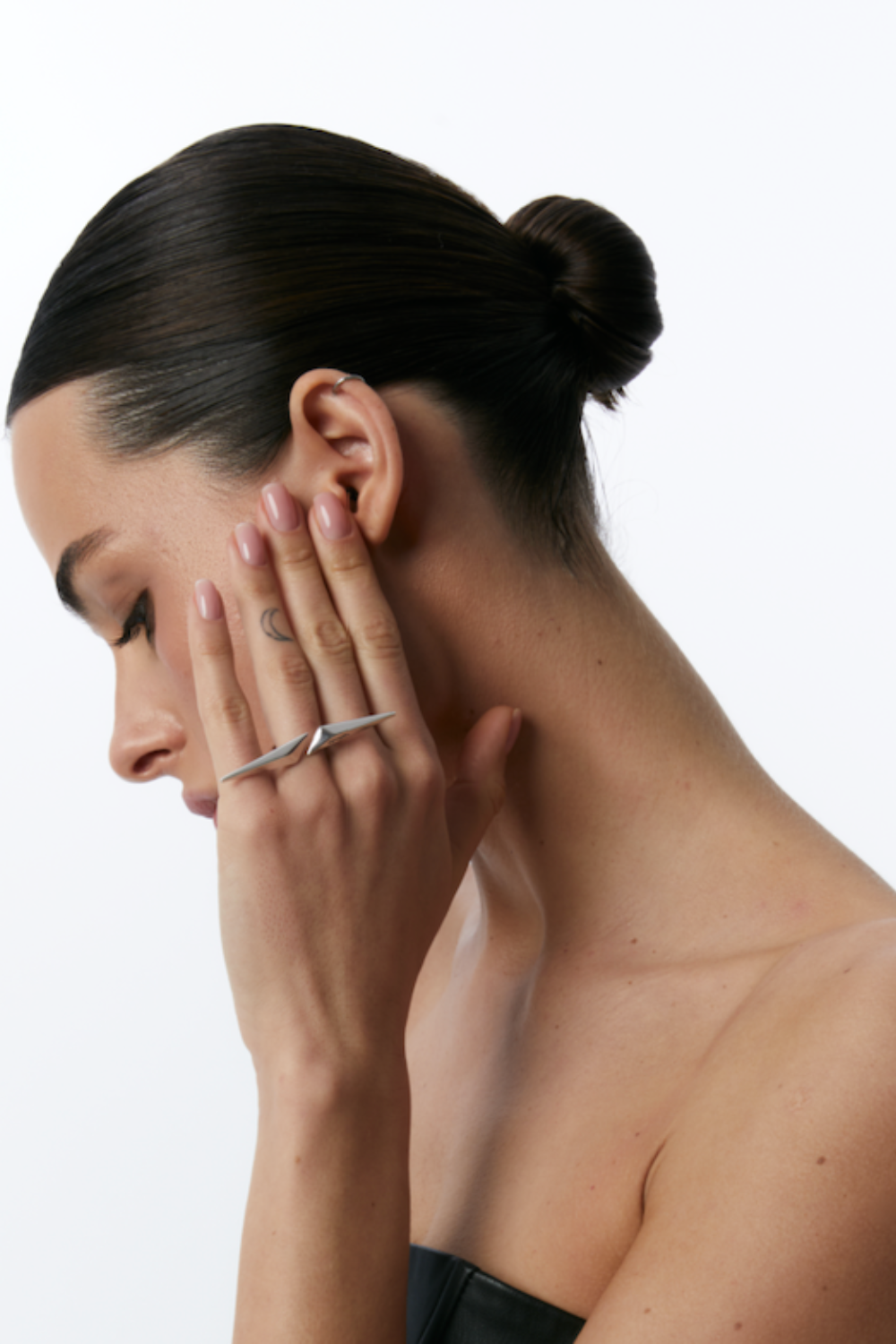 Ring "STILETTO", silver color (Grains de Verre), RST1