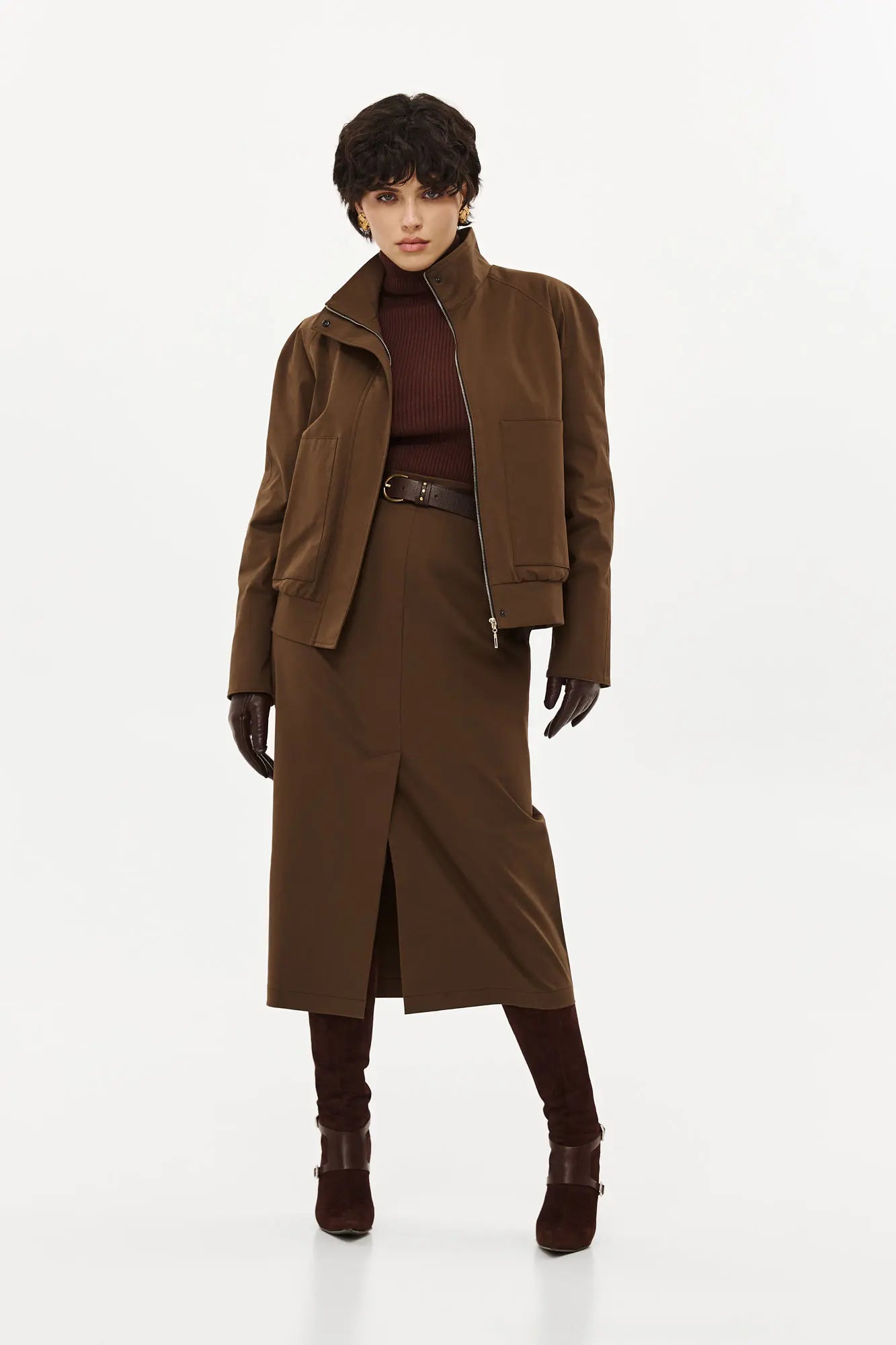 Bomber jacket, brown, (Nazarelli) VD113