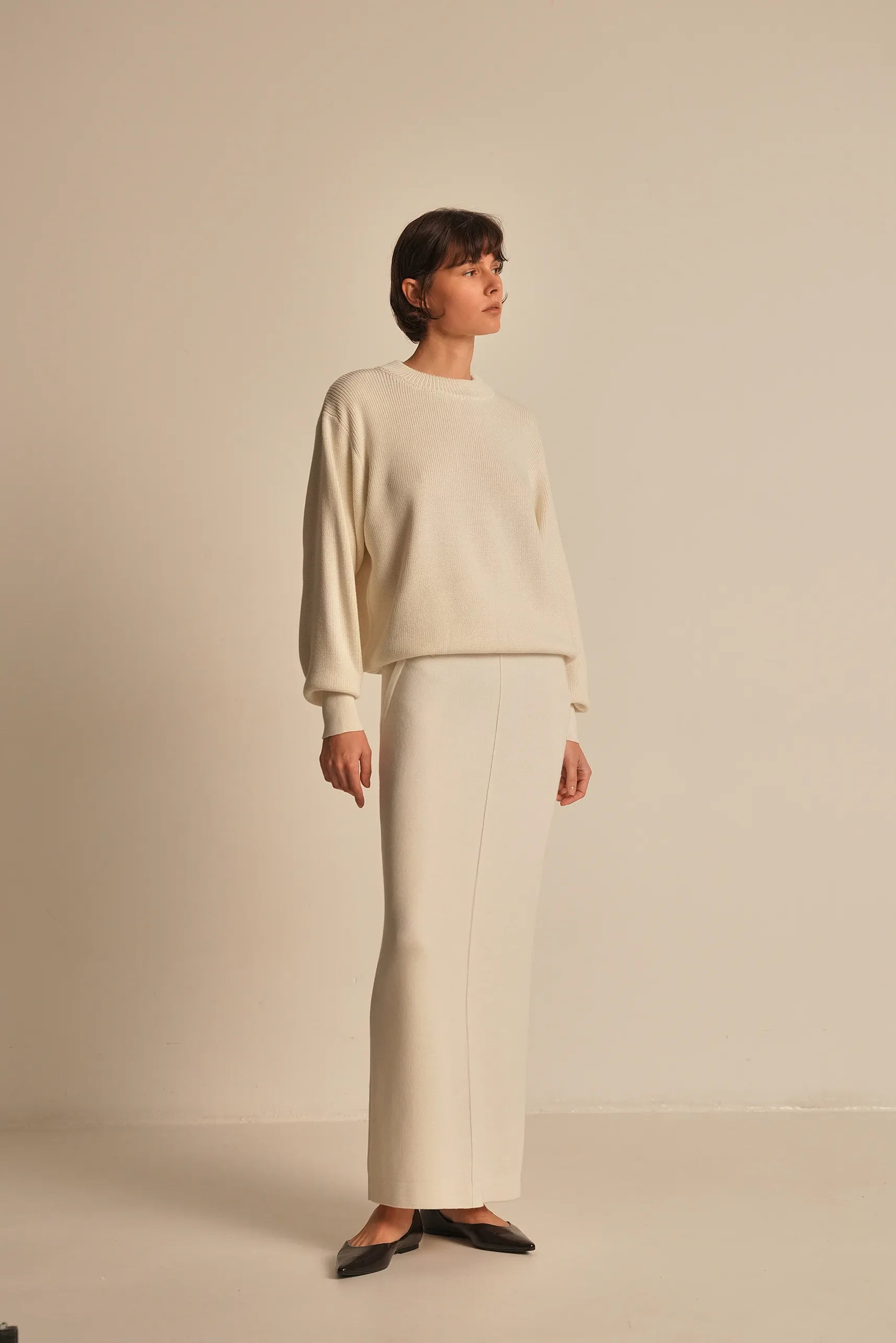 Knitted sweater, cream (T.MOSCA) SW25-01