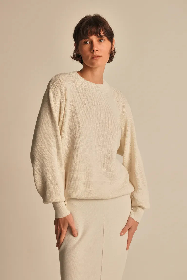 Knitted sweater, cream (T.MOSCA) SW25-01