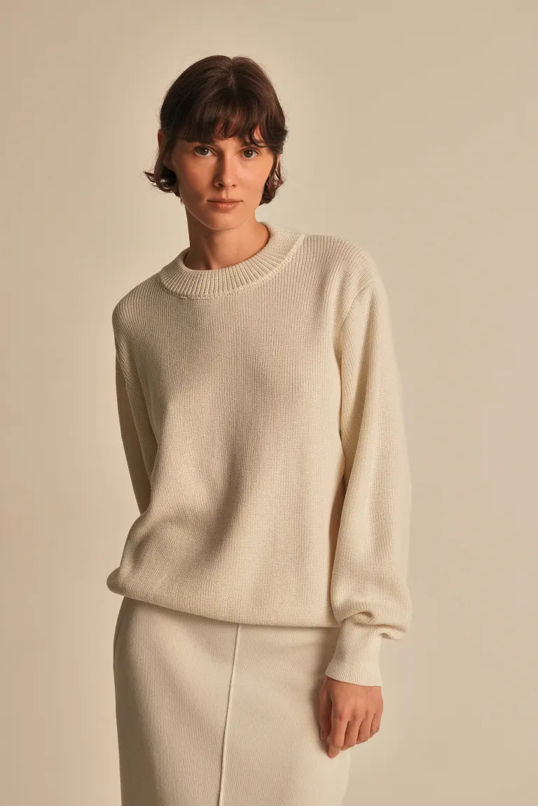 Knitted sweater, cream (T.MOSCA) SW25-01