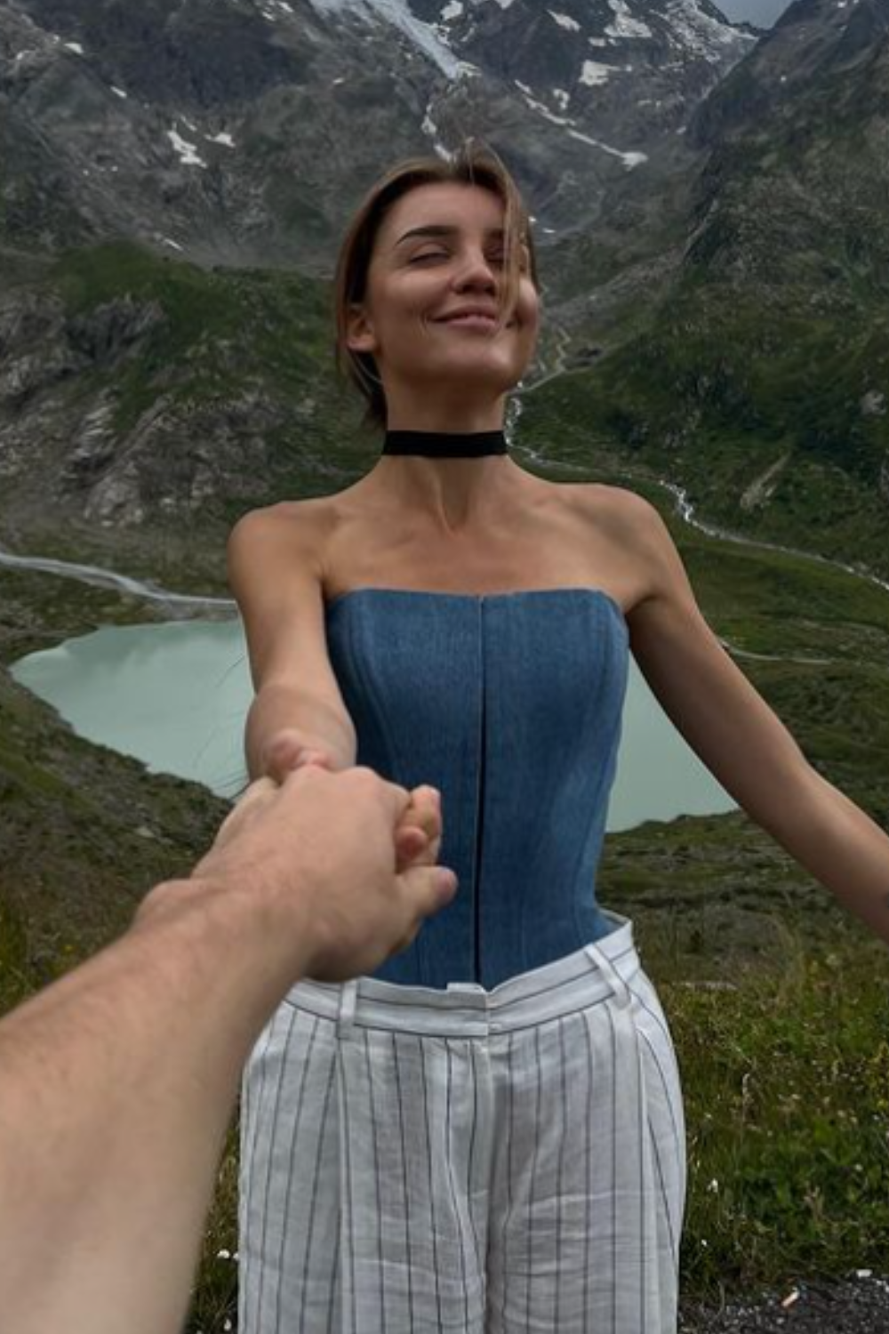 Korzet na háčky, denim, (Corsis), 07-003