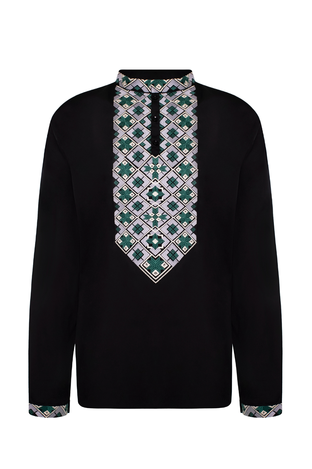 Chol shirt Nastyusha green vish black cotton (Gaptuvalnya)