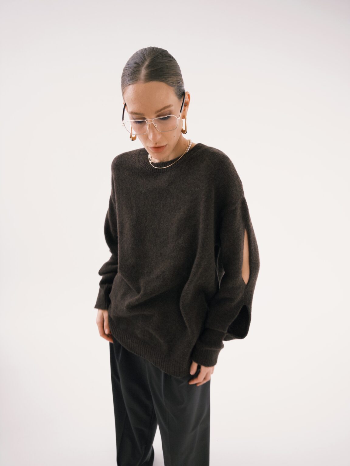 Svetr tmavě hnědá (KaterinaKvit) SAW242505 dark brown