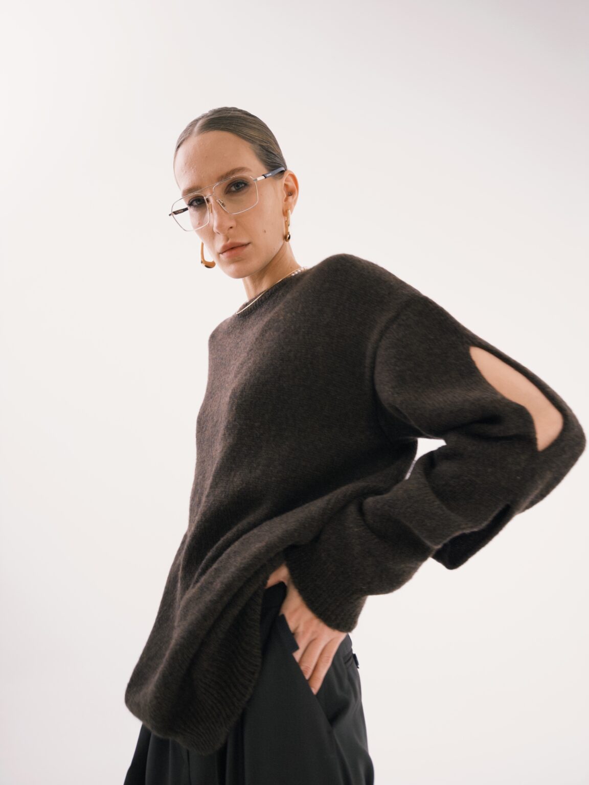 Svetr tmavě hnědá (KaterinaKvit) SAW242505 dark brown