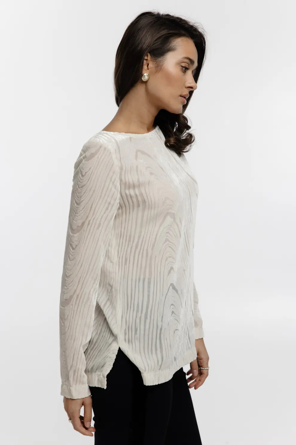 Оксамитова блузка (Колір: молочний), (Nazarelli), NF-00000286