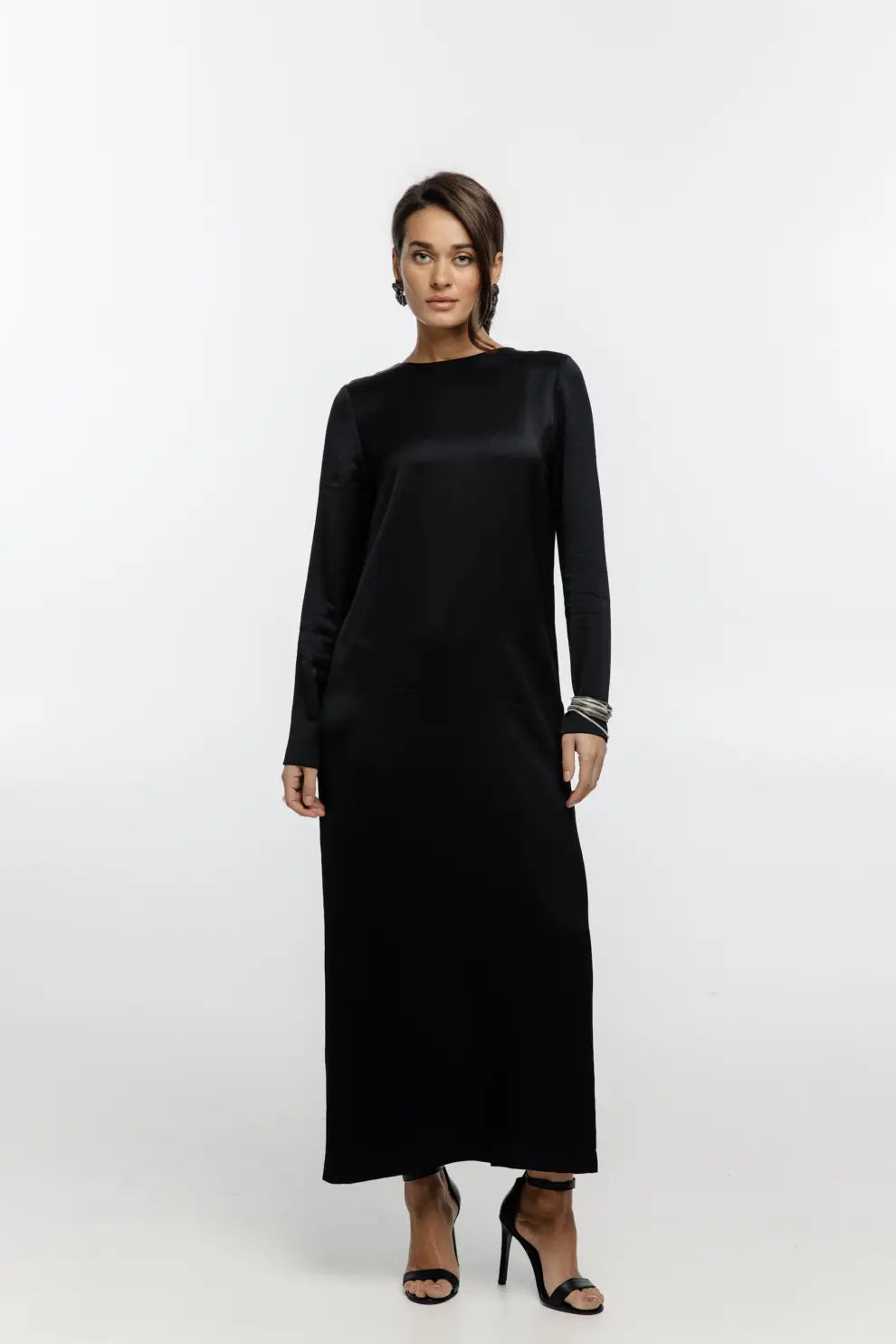Dress with ruffles (Color: black), (Nazarelli) NF-00000296