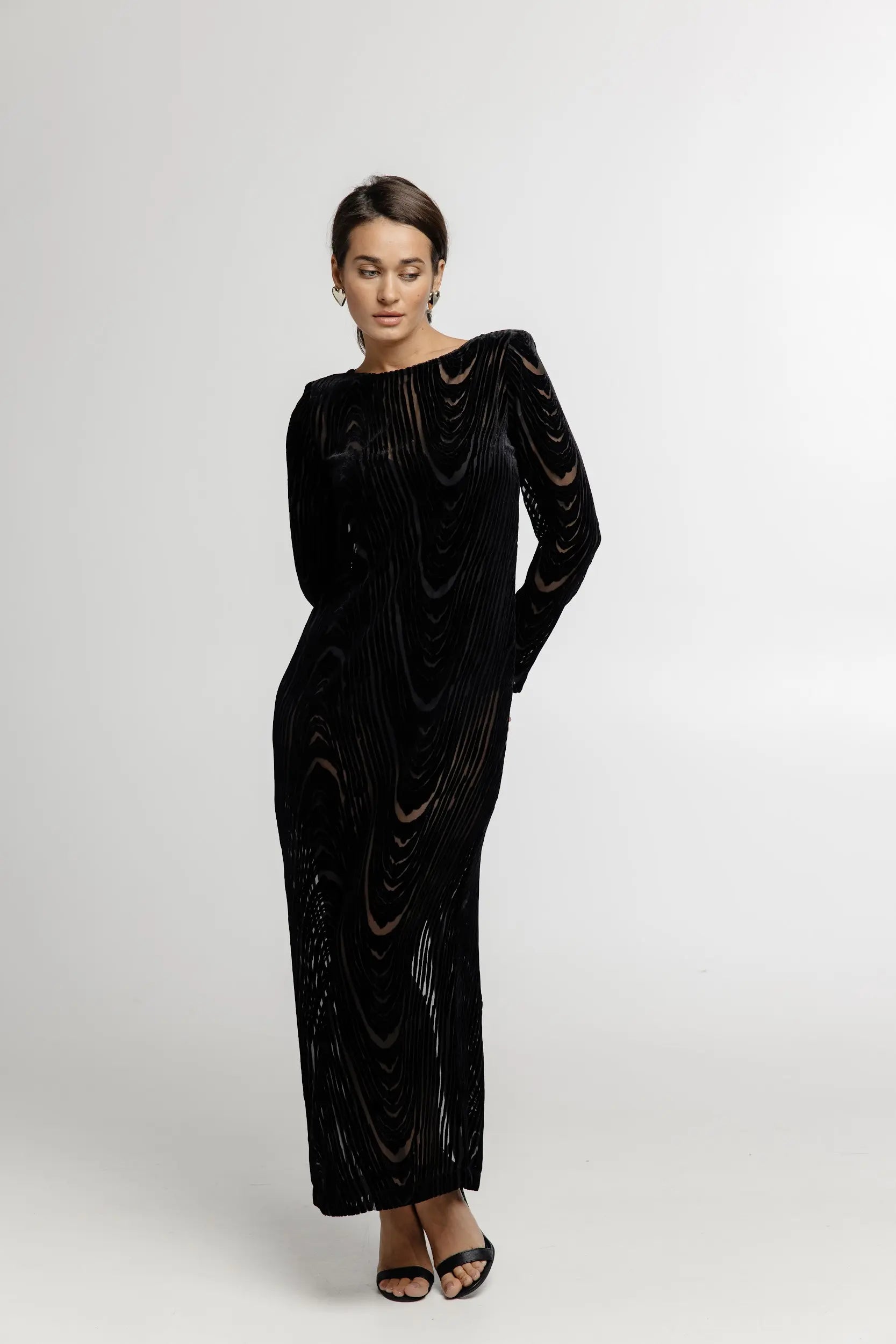 Velvet dress (Color: black), (Nazarelli) NF-00000287