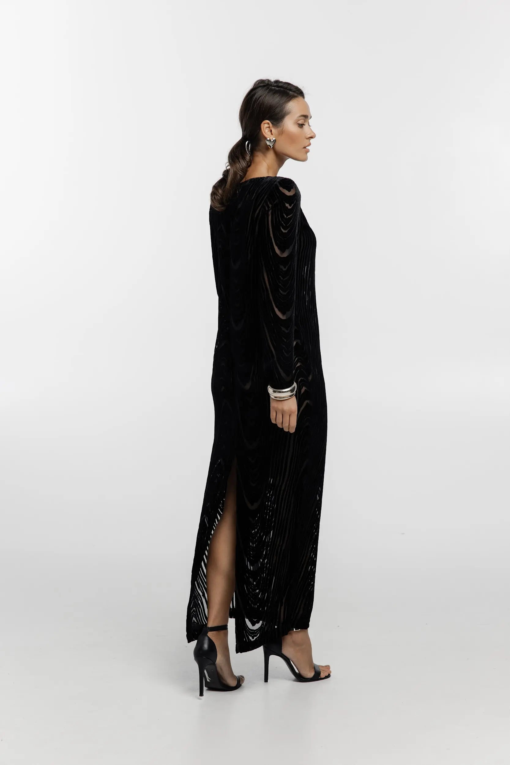 Velvet dress (Color: black), (Nazarelli) NF-00000287