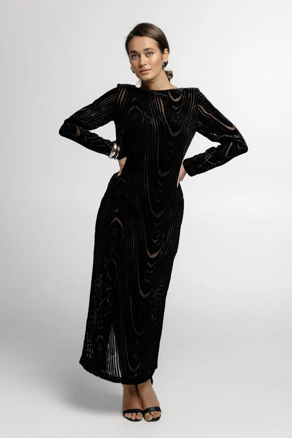 Velvet dress (Color: black), (Nazarelli) NF-00000287
