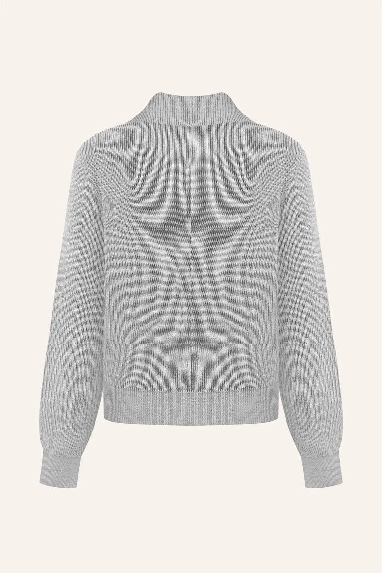 Light grey knitted polo shirt (T.MOSCA) SW25-02