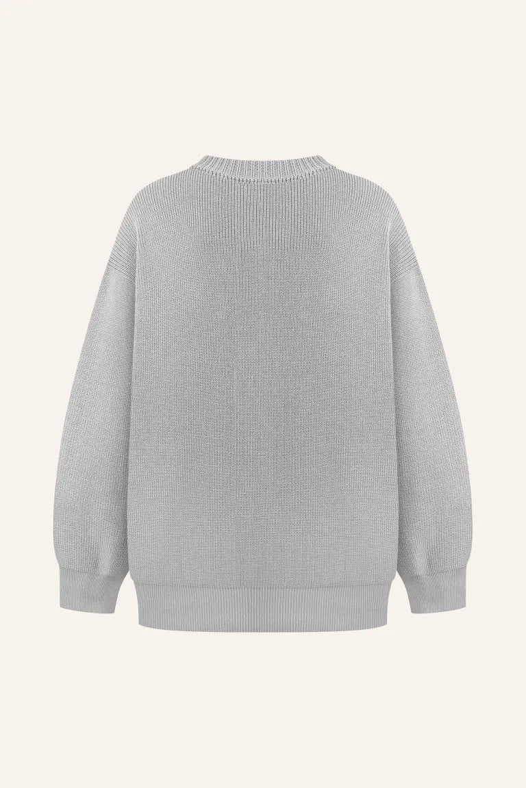 Svetr pletený, šedy (T.MOSCA) SW25-01