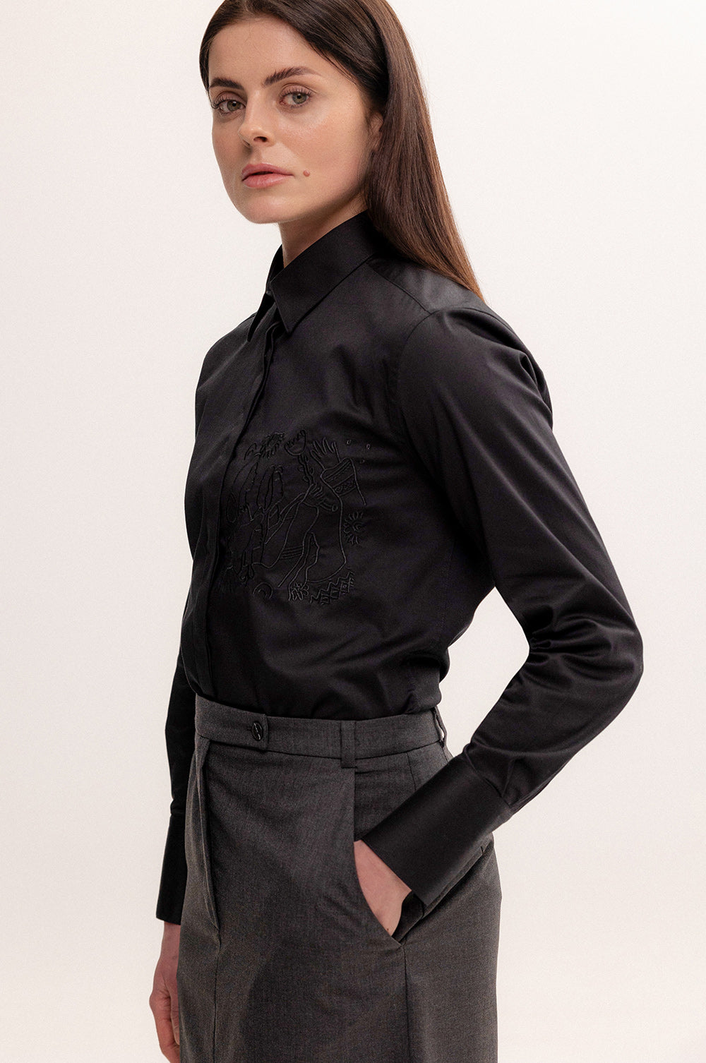 Shirt Berehyny, black, (LadyDi), LD0111