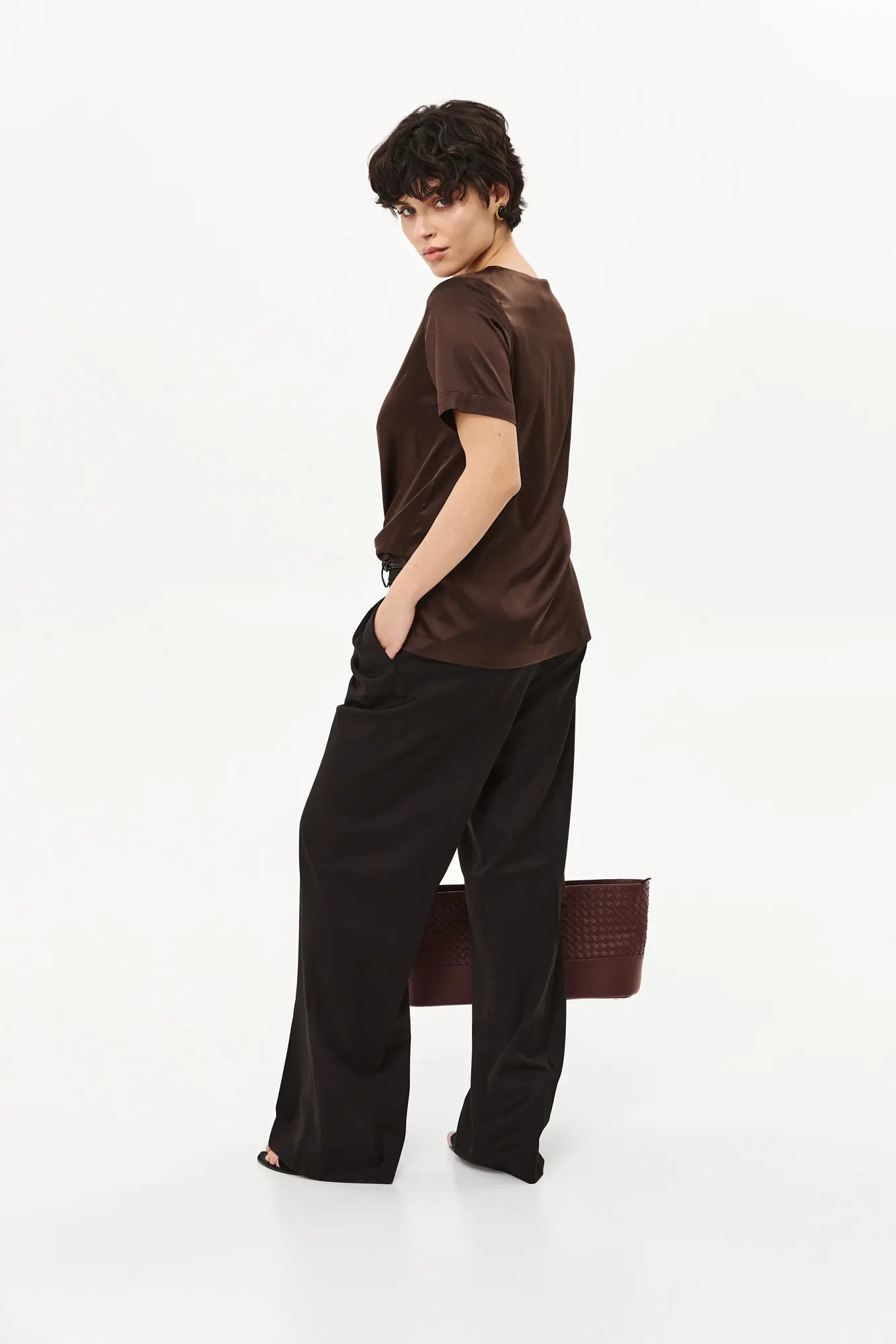 Black palazzo pants, (Nazarelli) VD119