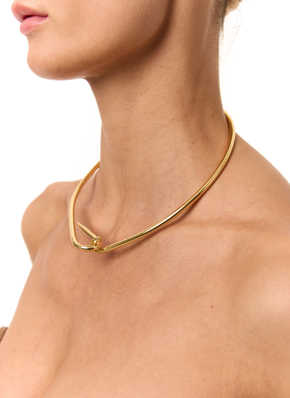 Necklace "Loop" gold, (Grains de Verre) Nloop2