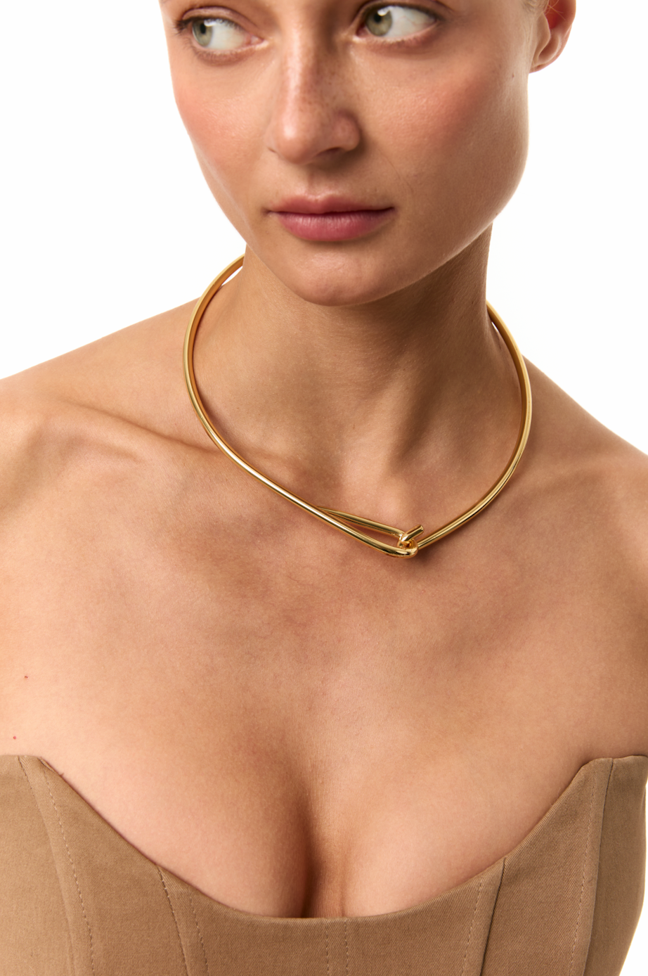 Necklace "Loop" gold, (Grains de Verre) Nloop2