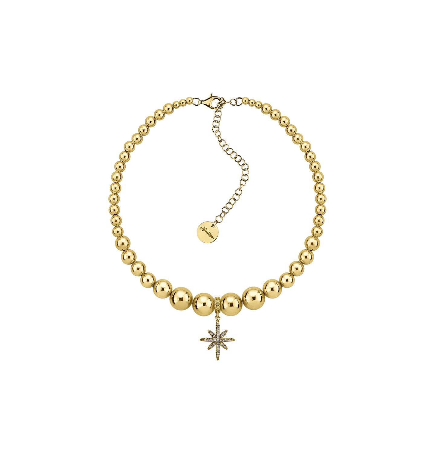 CHOKER "NEW YORK" s hvězdou, zlatý, (GrainsDeVerre), CHBS2.925