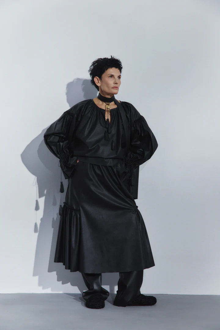 Сорочка вишита з еко шкіри, (Омелія), FD_2425_05