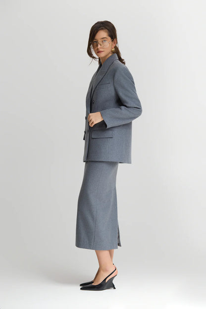 Šedá midi sukně Greta (Sarna) , SA551A