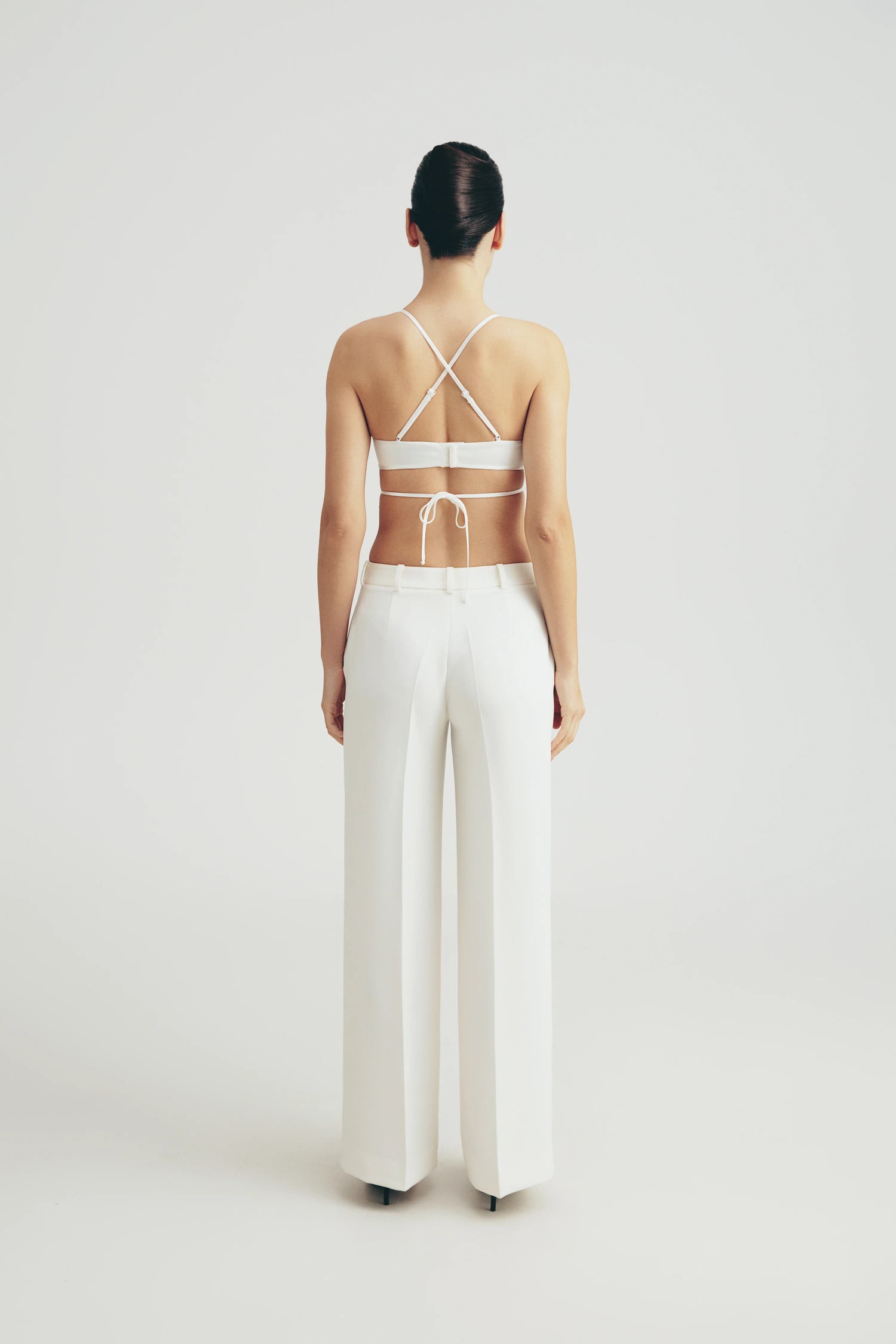 Kalhoty palazzo, (Total White) SS2505