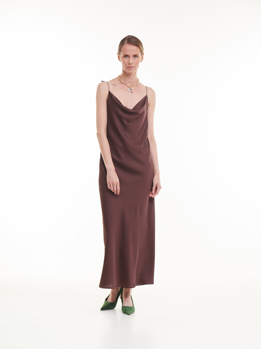 Brown maxi dress MINT (Mint) 01806