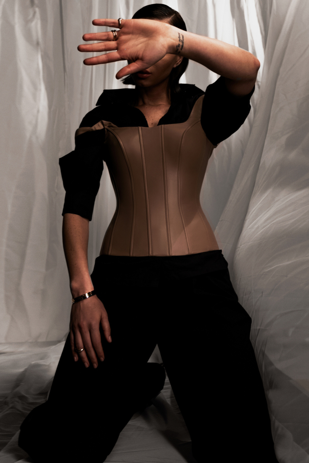 Corset with eco leather harnesses (Vivons) LEC060502
