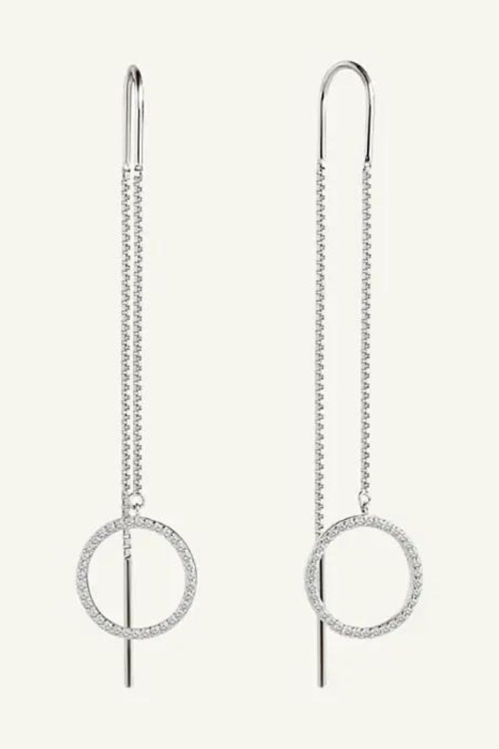 Earrings Circles Silver Chain Earrings (SilveAmo) C2F1582