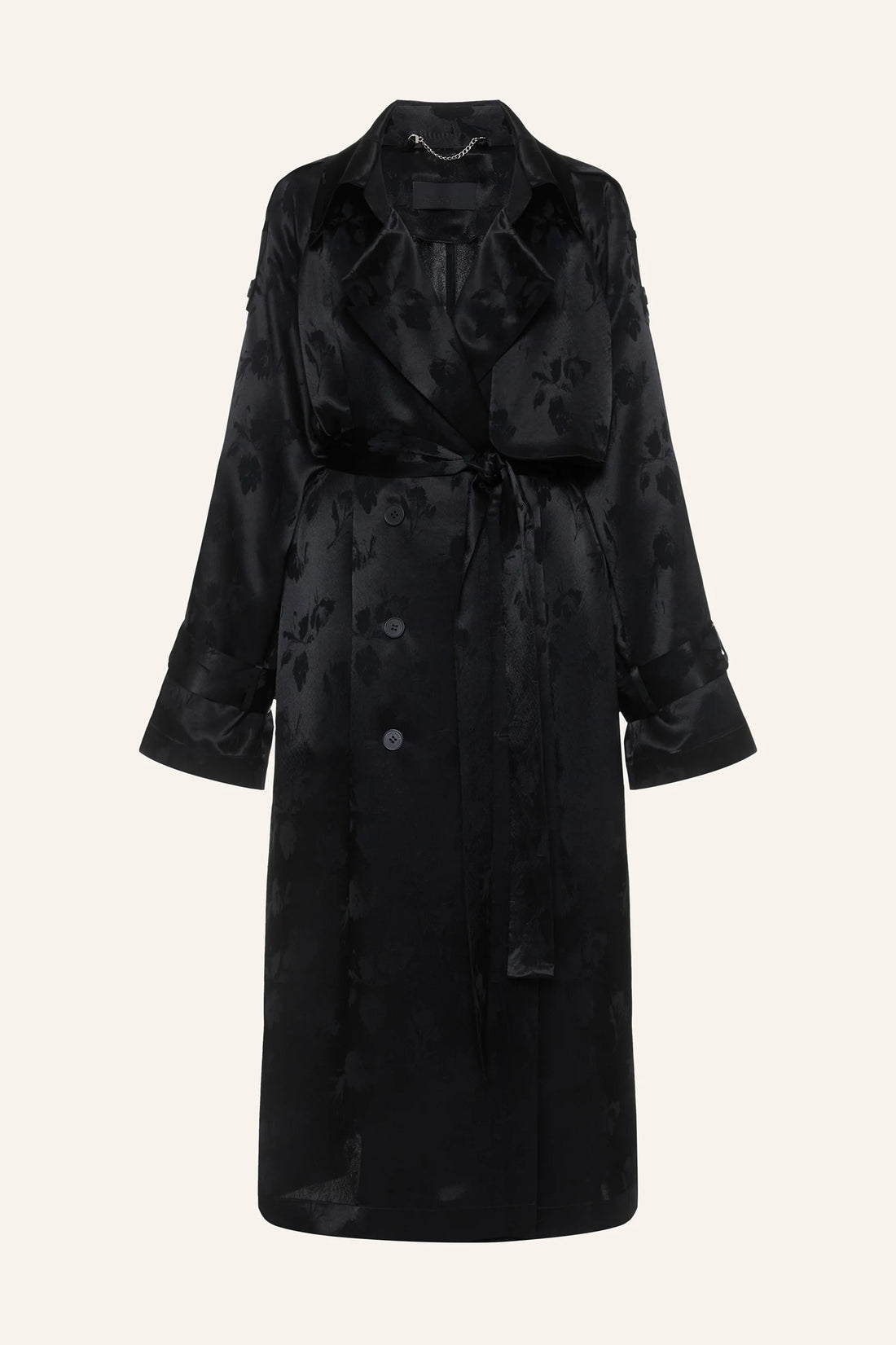 Černý květovaný trenčkot (K.KVIT) , CSS260005