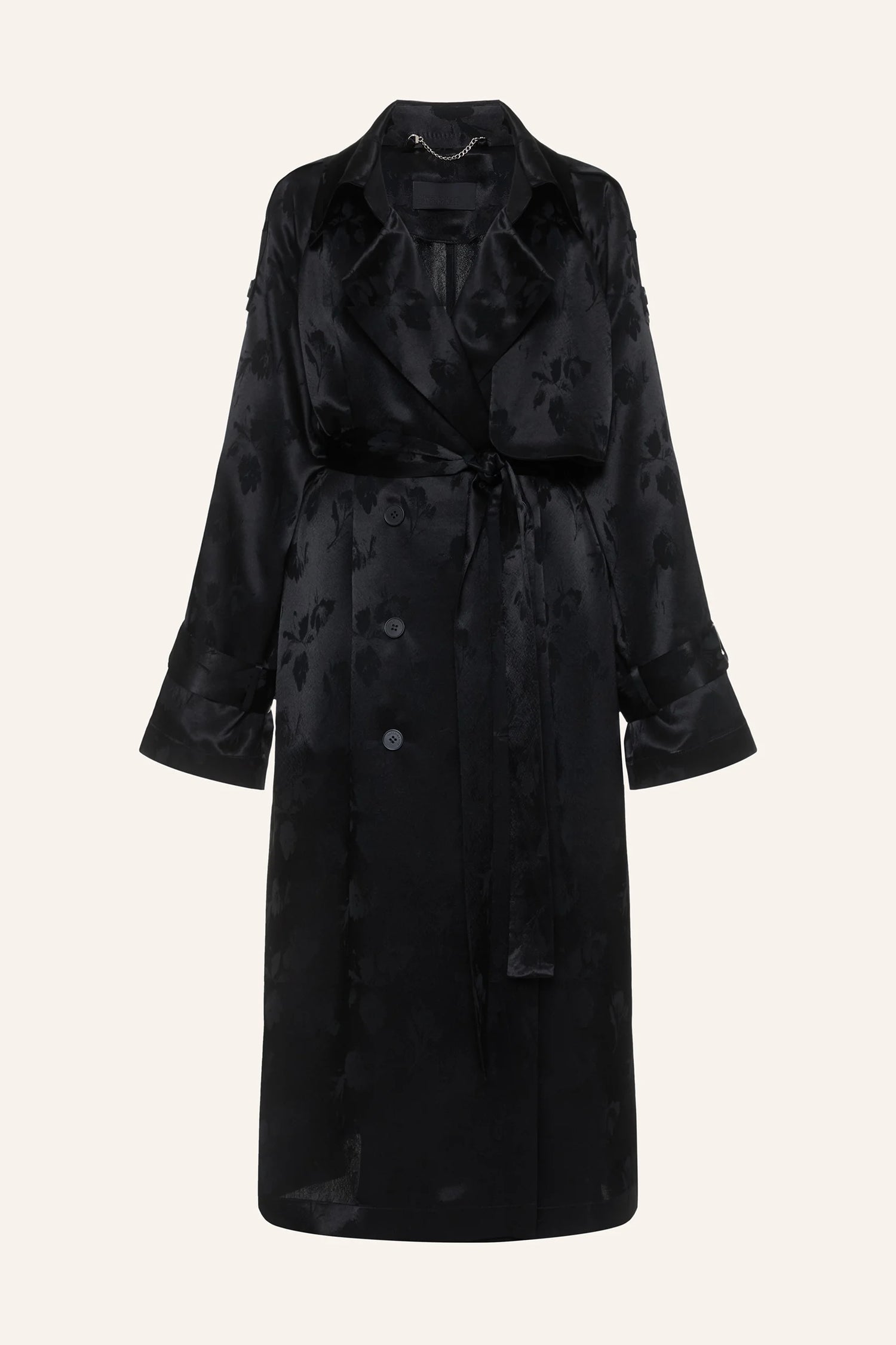 Černý květovaný trenčkot (K.KVIT) , CSS260005