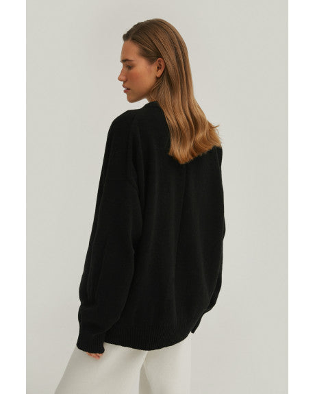 Warm knitted sweater BAZA black (Adamskaya) 9080
