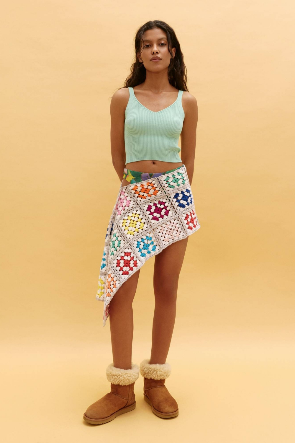 Top ženský bez švů, máta (0202)