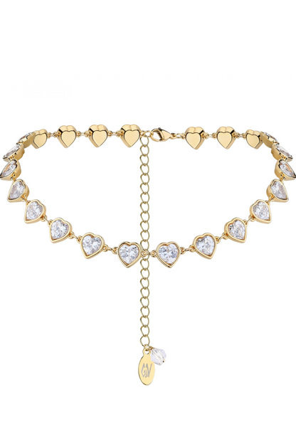 COLD HEART CHOKER, gold, (GrainsDeVerre), CHHs2