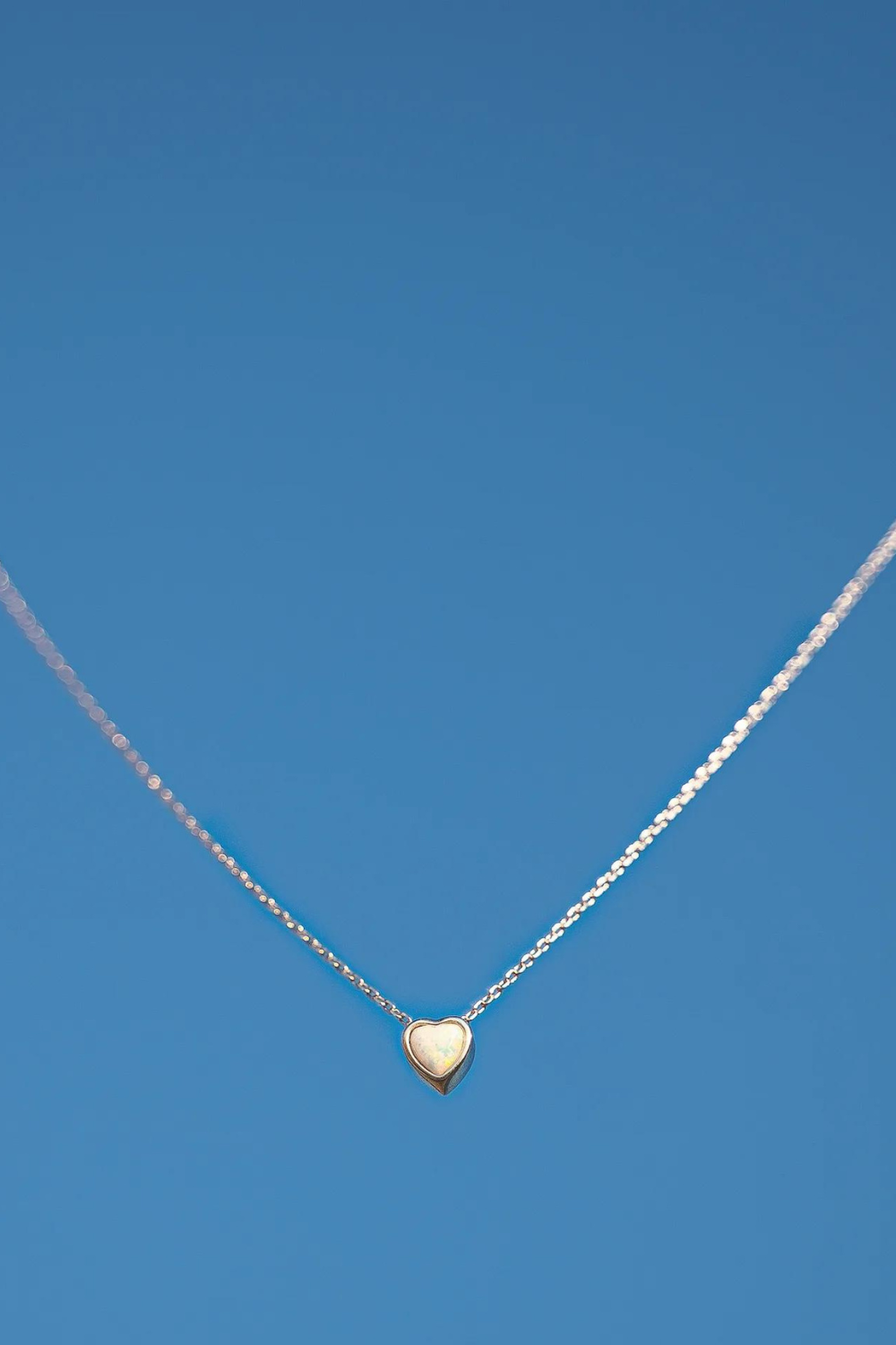 Opal Heart Necklace, (SilveAmo), KL2OPB.417S