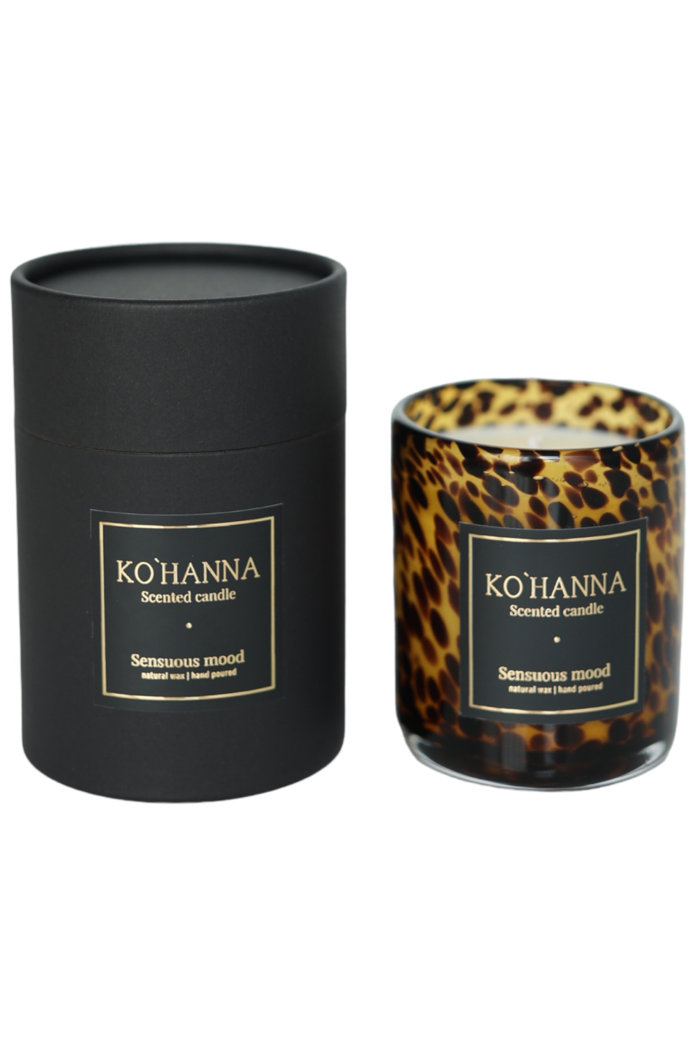 Luxury line, Handmade glass with leopard spots, Sensuous mood, 250 ml. (KO&