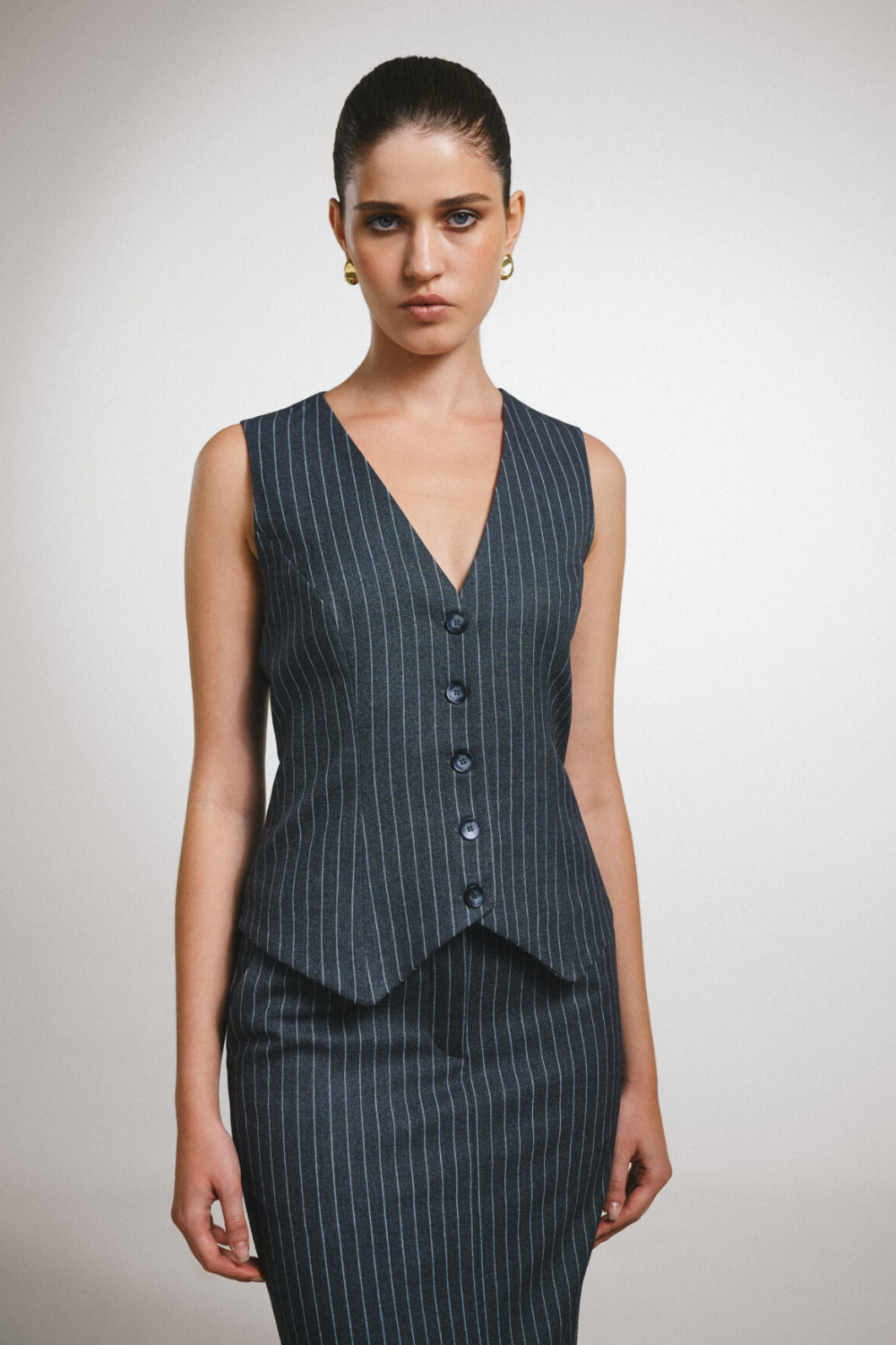 Vest made of textile material in stripes (MYxMY) 34323