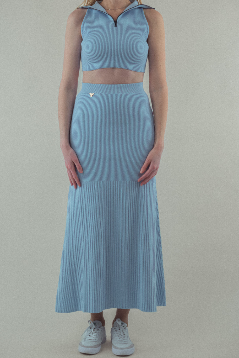 Knitted skirt, blue, (T.Mosca), UOL24-01