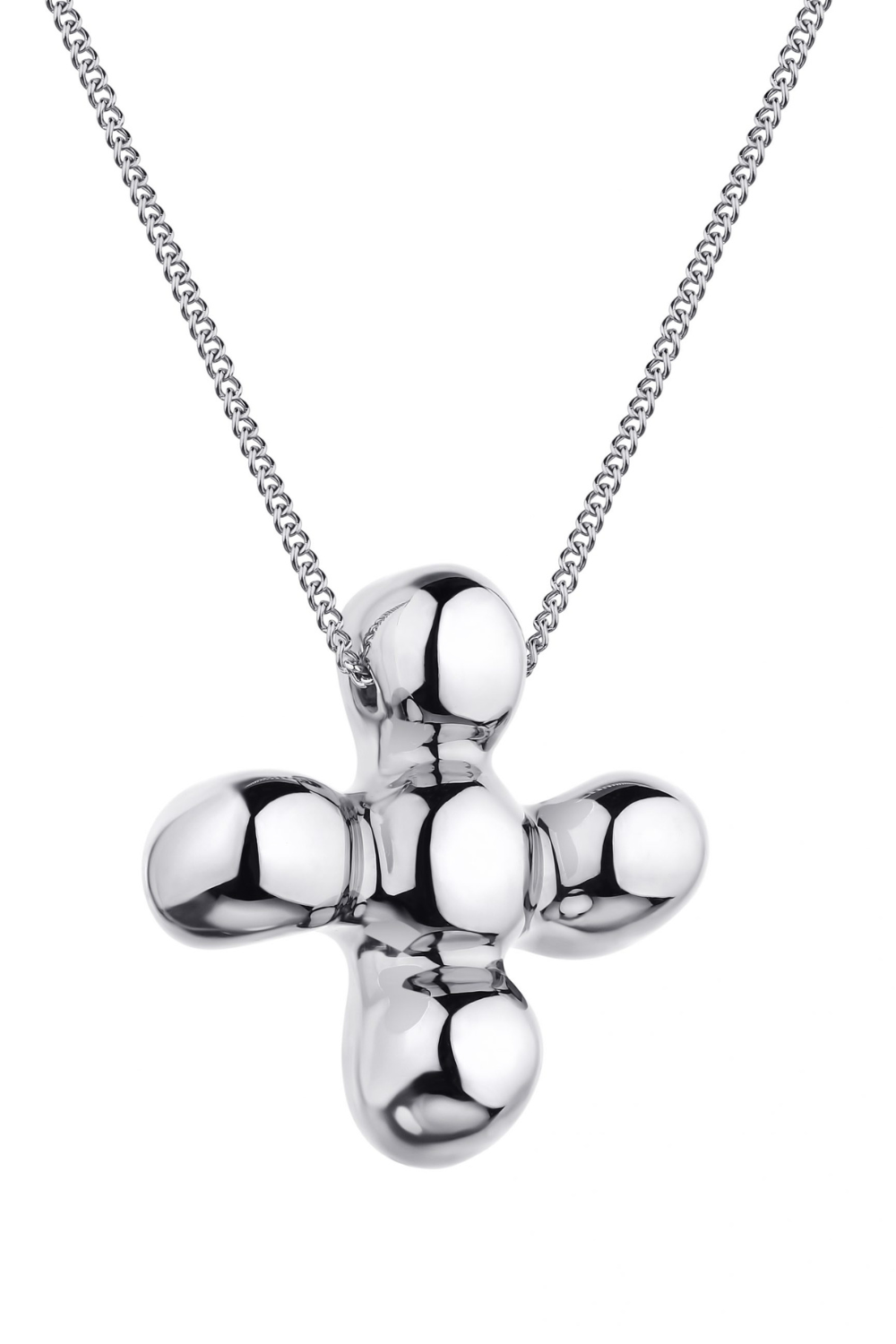 BLOOM keramický náhrdelník, stříbrný, (GrainsDeVerre), Cross1.1