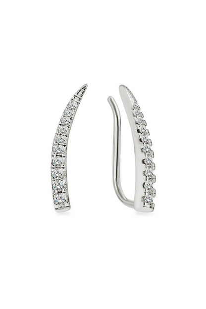 Silver earrings with zircons Sparkling path (SILVERAMO) C2F1278