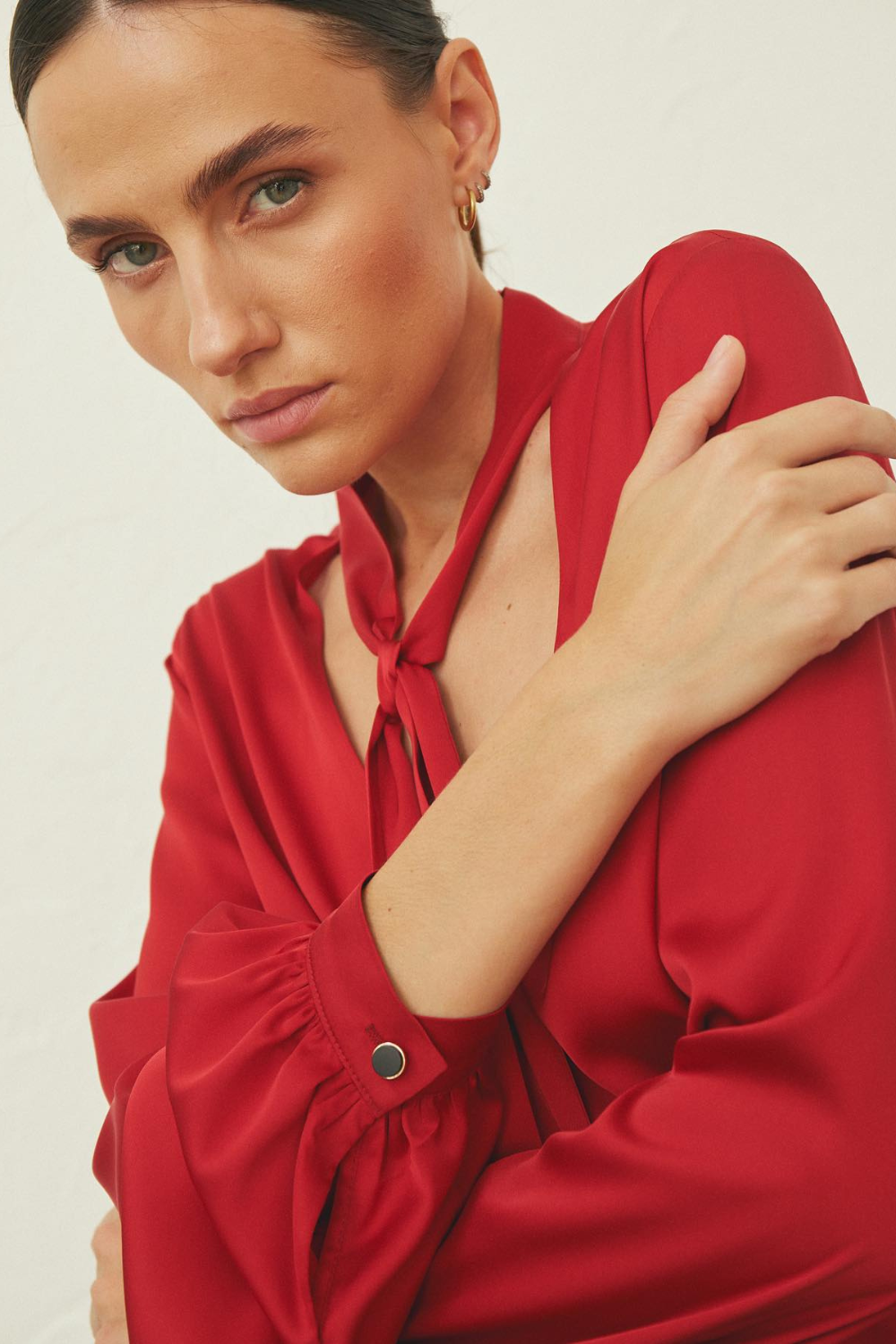 Темно-червона шовкова блуза LIKA (Mint) 22010120