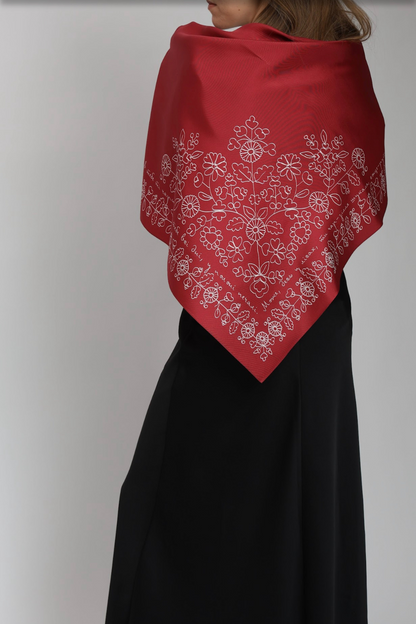 &quot;Red Ruta&quot; scarf (Lady Di) 