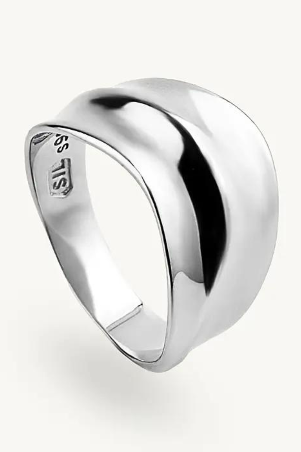 Wave silver ring, Size 55, (SILVERAMO), K22065