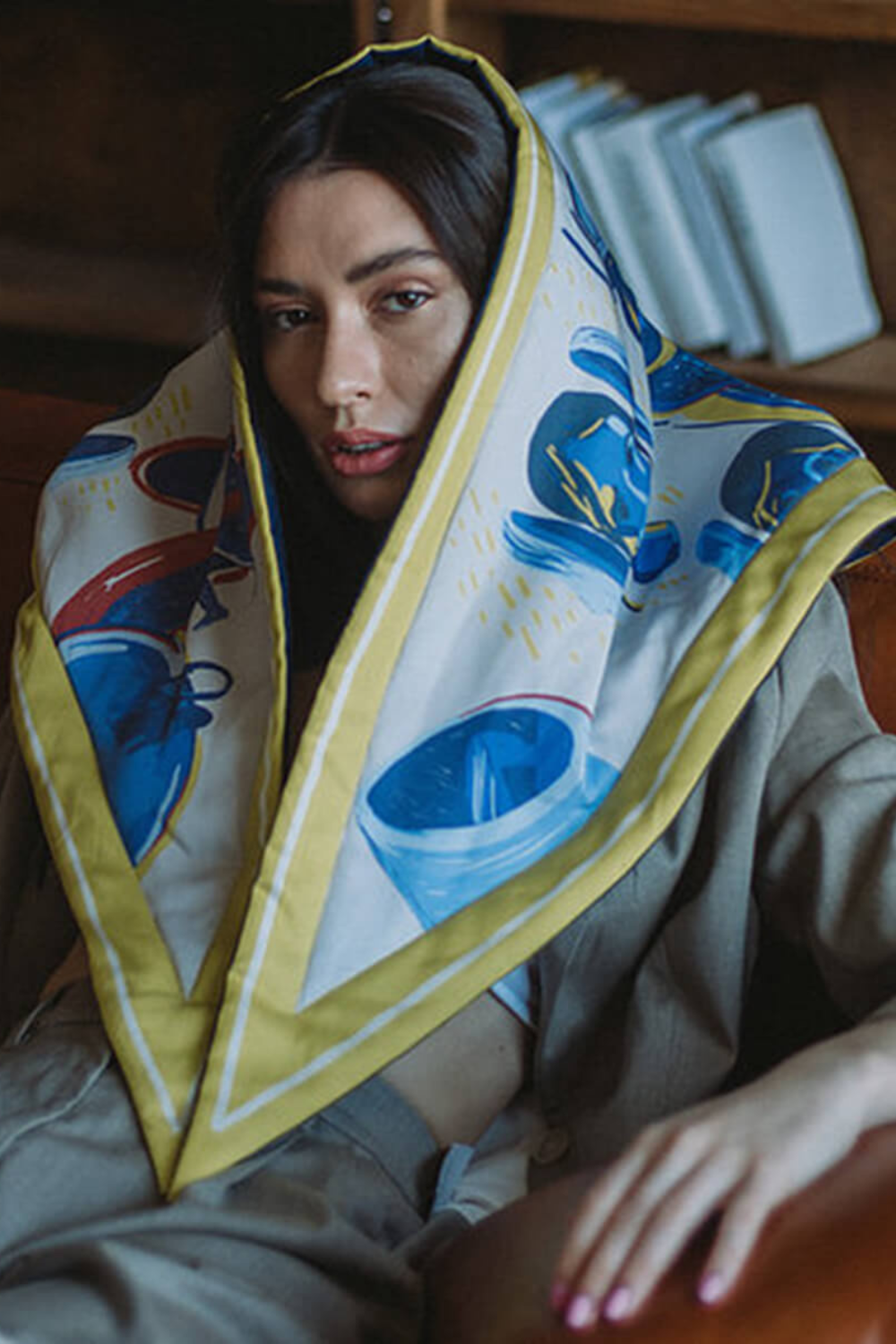 Insulated scarf with design print SOPHIA (Nesamovyto) SP2
