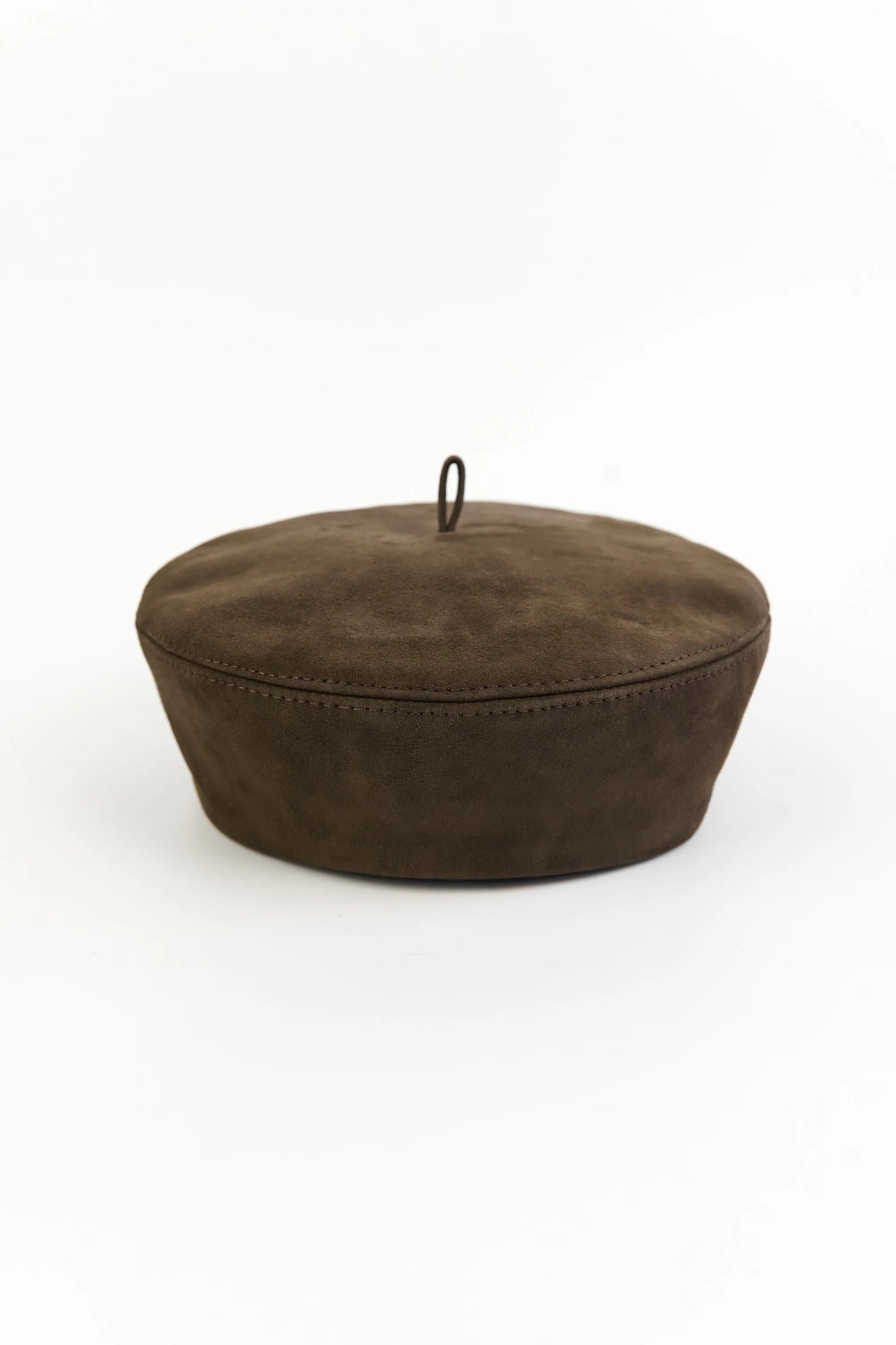 Шоколадний замшевий берет (Hoops)